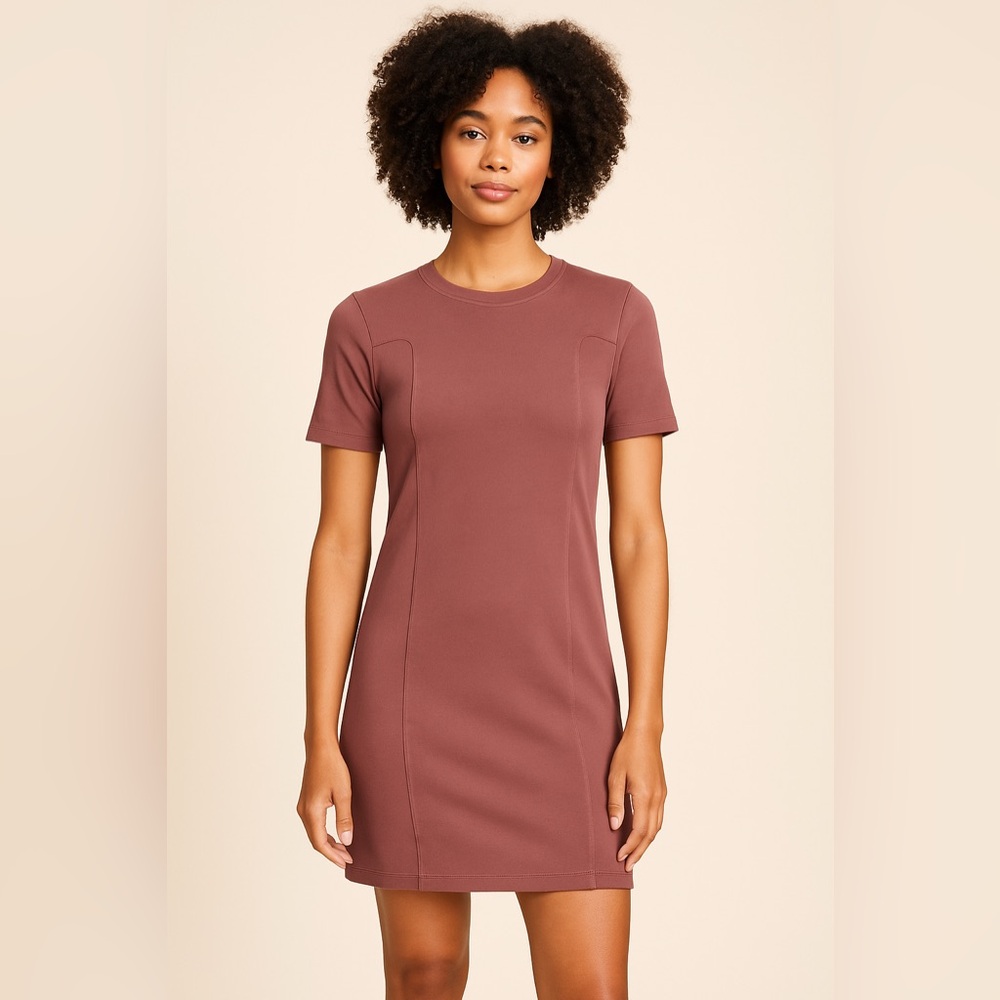 Treasure & Bond Mauve Short Sleeve Dress
